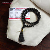 Black Agate Mala 54+1 beads, also known as Black Hakik Mala, featuring 8MM beads, lab certified, ideal for jaap, meditation, and daily wear.