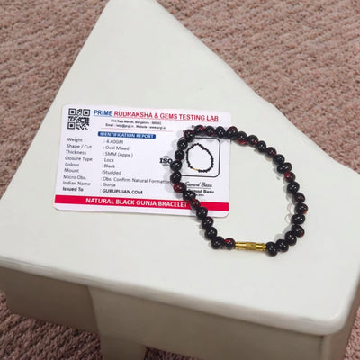 Combo of Black & Red Gunja Bracelet | Lab Certified Spiritual Energy Bracelet