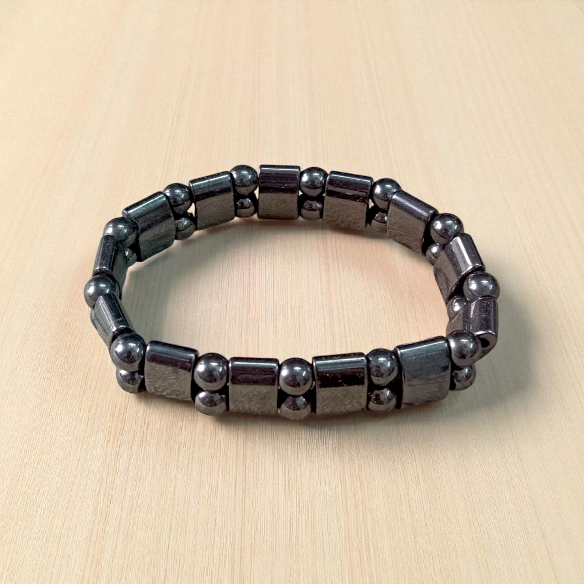 Black Magnetic Therapy Bracelet with Modern Link Design, Lab Certified for Weight Loss and BP Control