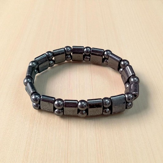 Black Magnetic Therapy Bracelet with Modern Link Design, Lab Certified for Weight Loss and BP Control