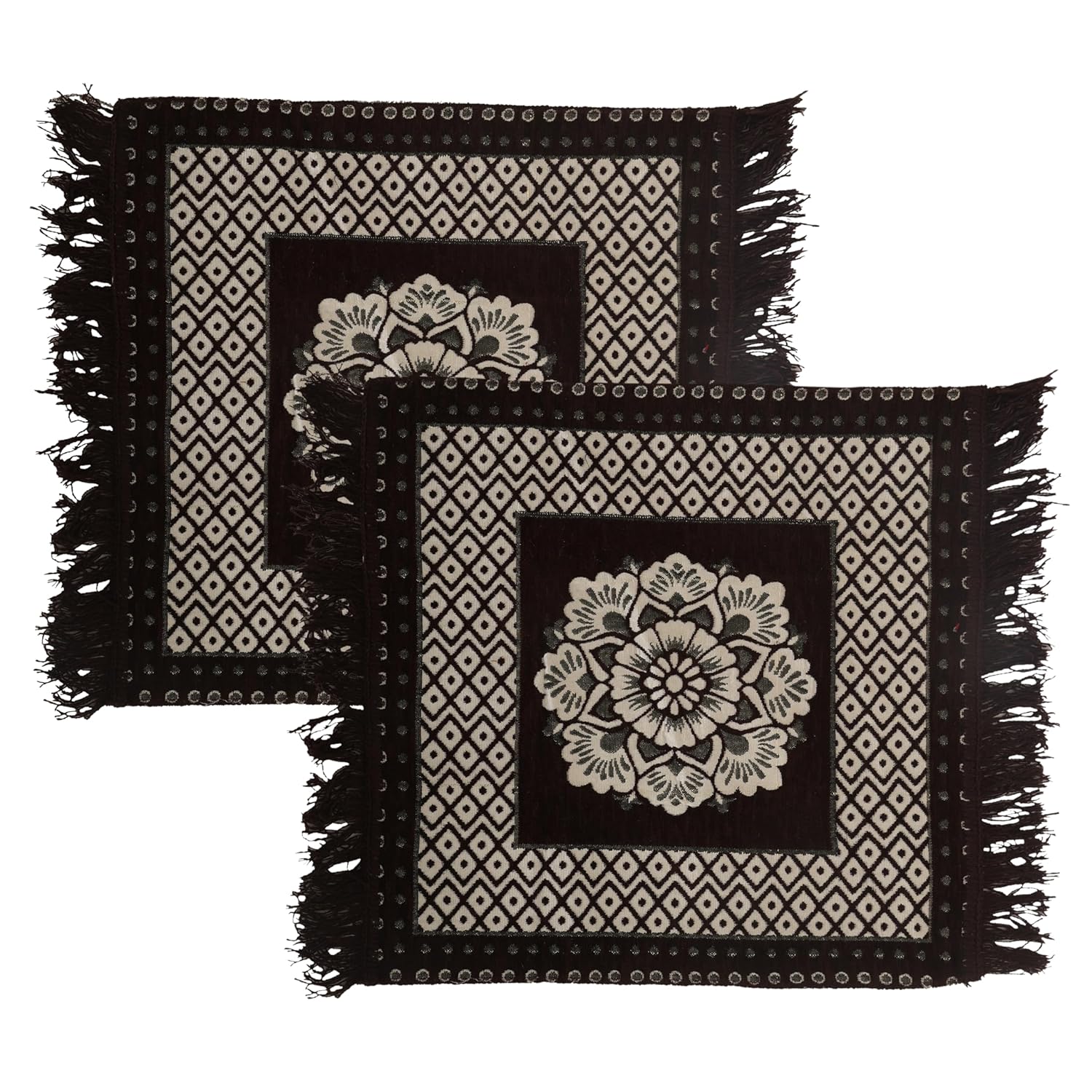 Black Pooja Asan for meditation, pooja, and spiritual practices to create a grounded and protected space.