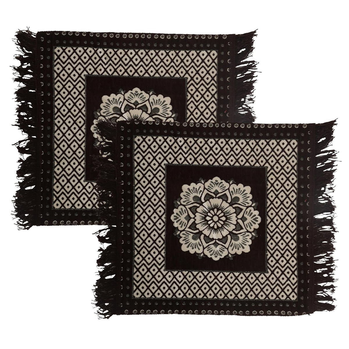 Black Pooja Asan for meditation, pooja, and spiritual practices to create a grounded and protected space.