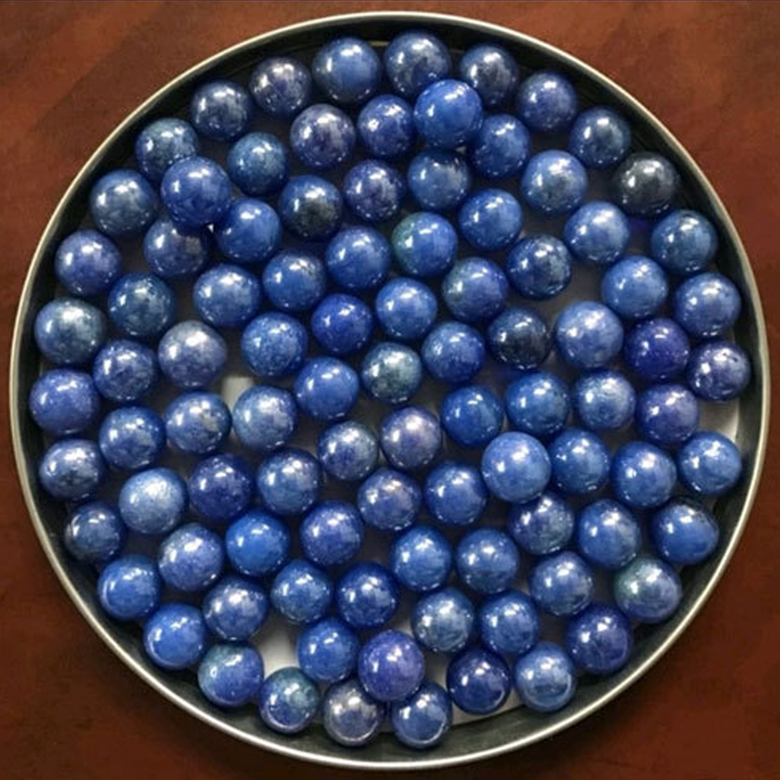 Blue Marbles Set of 20, used for spiritual remedies, energy balancing, and enhancing positive energy in the home or office.