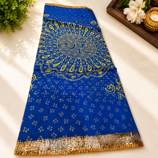 Blue Peer Baba Dargah Chadar with 786 Print Jai Peer Baba Ki Sacred Shrine Offering Cloth