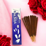 Blue Stick Aroma Incense Sticks, calming fragrance ideal for meditation, pooja, and relaxation, with free gift inside.