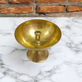 Brass Akhand Jyot diya with heavy base for steady flame, designed for pooja and aarti rituals, creating a spiritual and peaceful environment.
