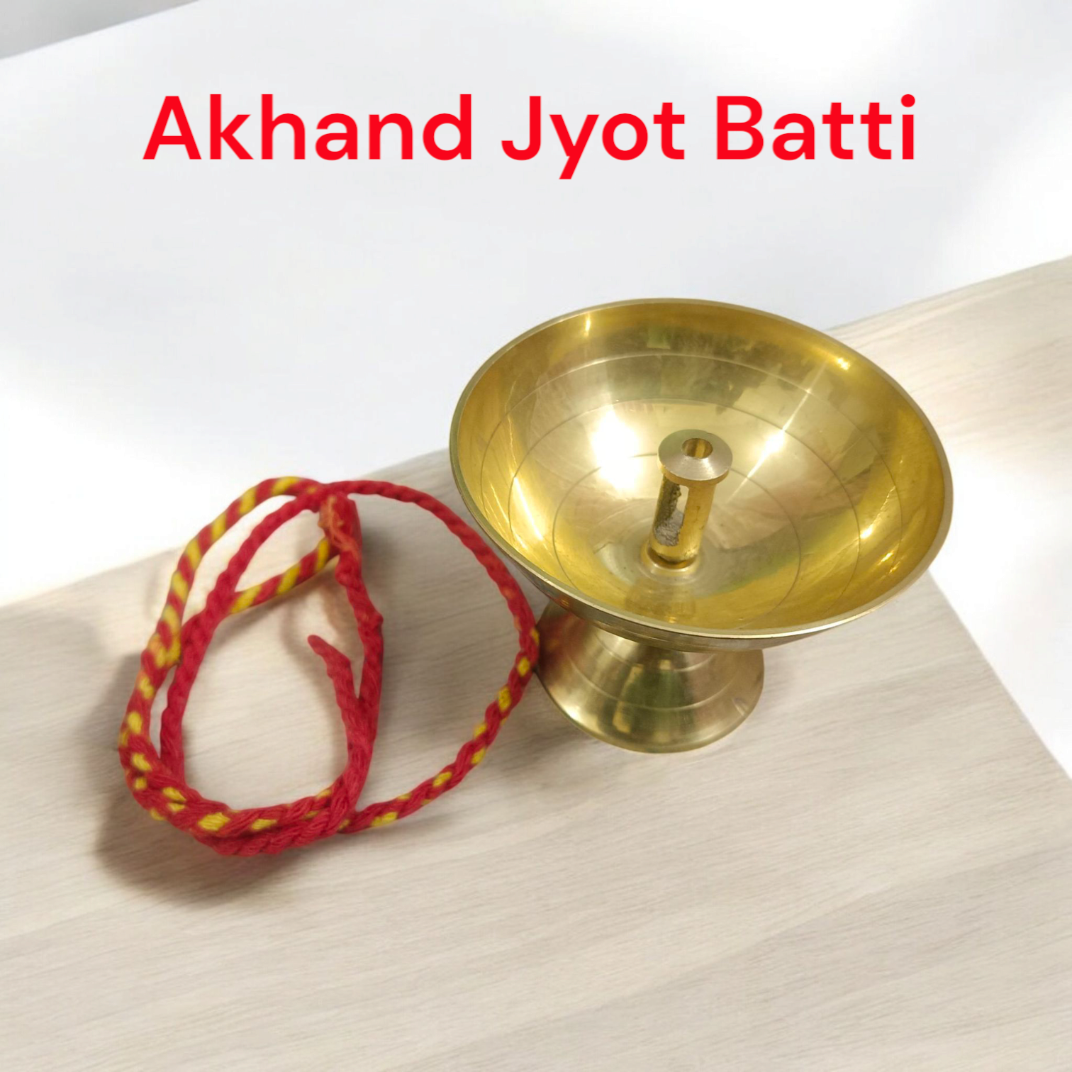 Brass Akhand Jyot diya with heavy base for steady flame, designed for pooja and aarti rituals, creating a spiritual and peaceful environment.