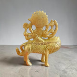 Brass Durga Mata Murti Sherawali Maa Idol for Home Temple Puja Spiritual Decor