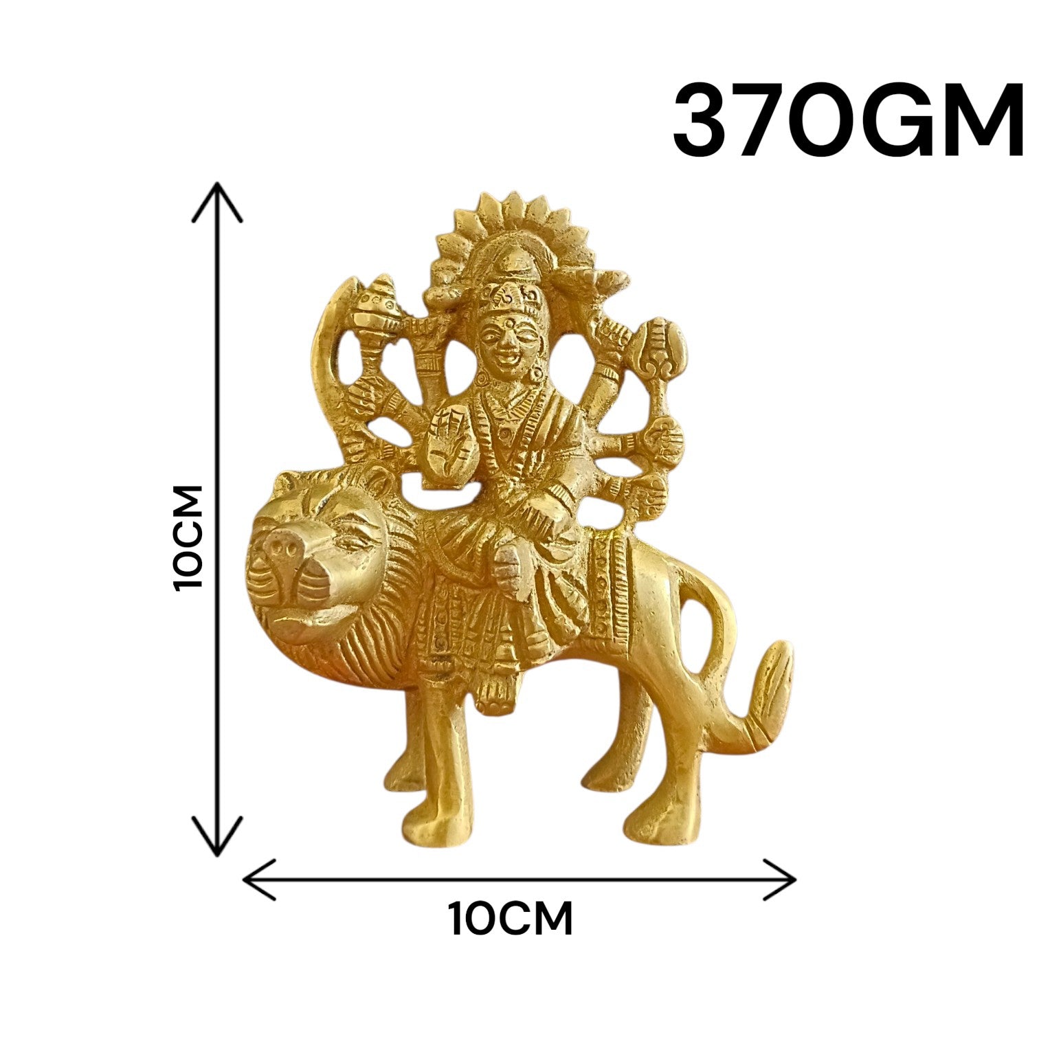 Brass Durga Mata Murti Sherawali Maa Idol for Home Temple Puja Spiritual Decor
