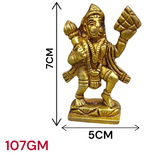 Brass Hanuman Ji Idol carrying the Sanjeevani mountain, symbolizing strength, devotion, and divine protection