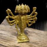 Brass Hanuman Ji Panchmukhi Murti with five faces representing Lord Hanuman’s divine power, perfect for worship and home decor.