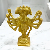 Brass Hanuman Ji Panchmukhi Murti with five faces representing Lord Hanuman’s divine power, perfect for worship and home decor.