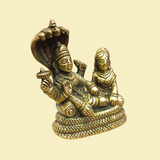 Brass Laxmi Narayan | Vishnu Ji Brass Idol, beautifully crafted, depicting Lord Vishnu and Goddess Lakshmi, designed with intricate detailing
