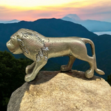 Brass Lion Statue for Office Decor and Vastu