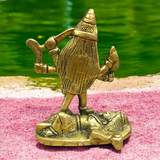 Brass Maa Kali Idol, a powerful depiction of Goddess Kali with intricate details, designed for spiritual worship and protection.