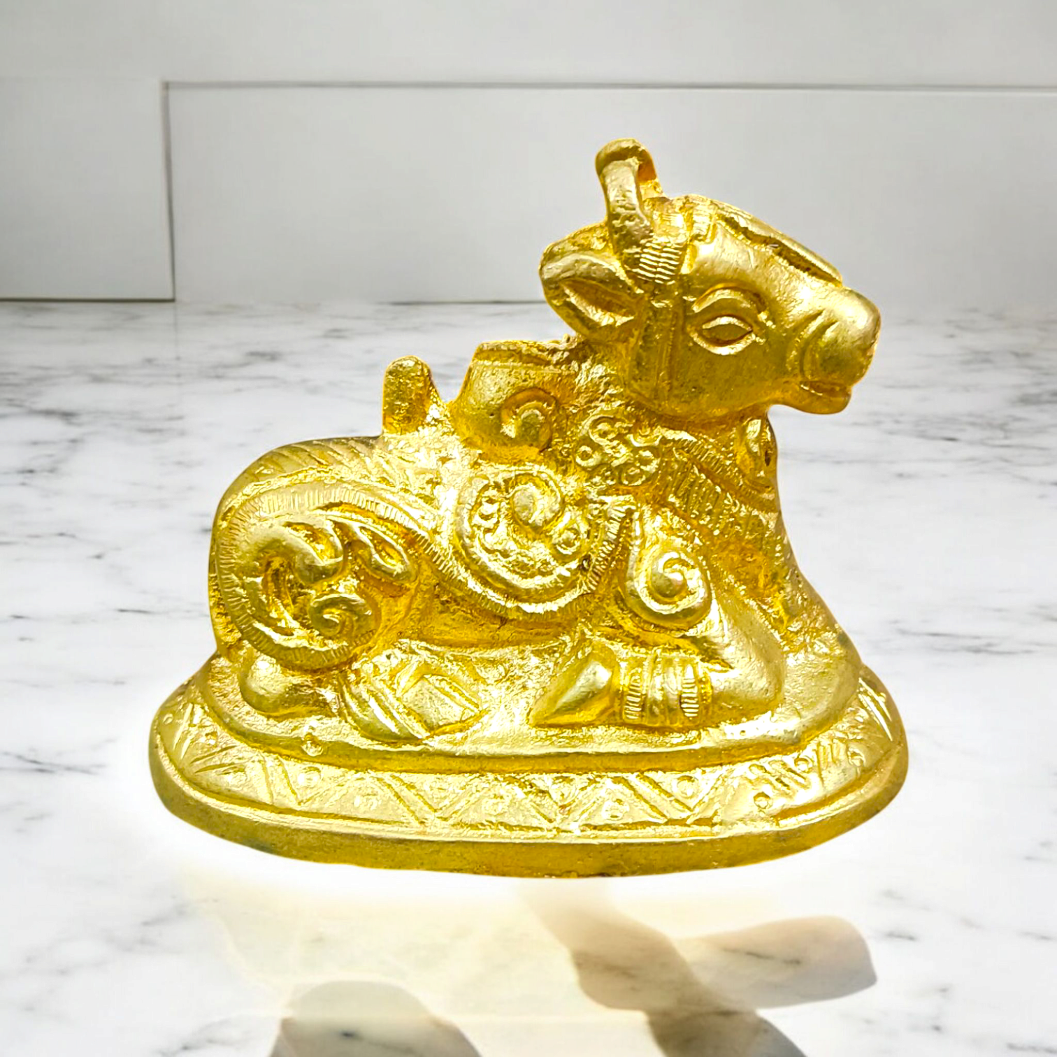 Brass Nandi Idol for Shiva Pooja and Spiritual Worship