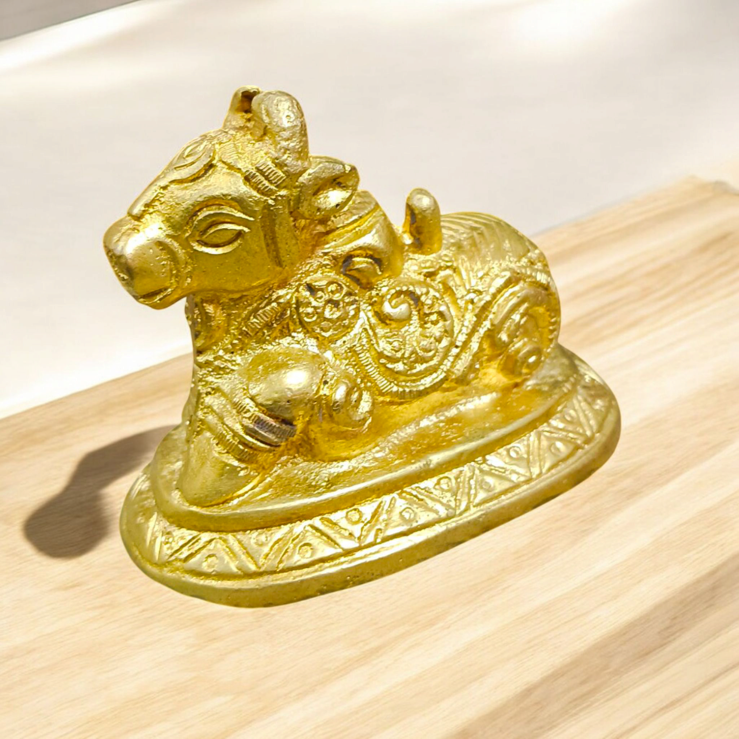 Brass Nandi Idol for Shiva Pooja and Spiritual Worship