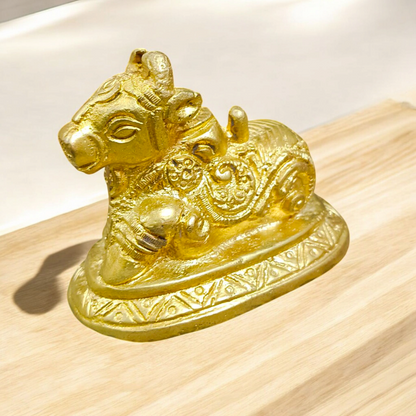Brass Nandi Idol for Shiva Pooja and Spiritual Worship