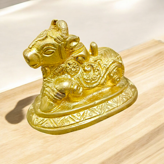 Brass Nandi Idol for Shiva Pooja and Spiritual Worship