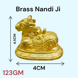 Brass Nandi Idol for Shiva Pooja and Spiritual Worship