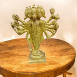 Brass Panchmukhi Hanuman Ji Idol with five faces representing divine protection, strength, and spiritual grace