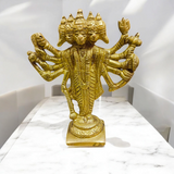 Brass Panchmukhi Hanuman Ji Idol with five faces representing divine protection, strength, and spiritual grace