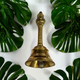  Brass Pooja Bell with a traditional design, perfect for use during temple or home pooja ceremonies.