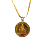 Brass Sai Baba Kawach pendant with chain, offering divine protection and blessings for the wearer, symbolizing faith and devotion.
