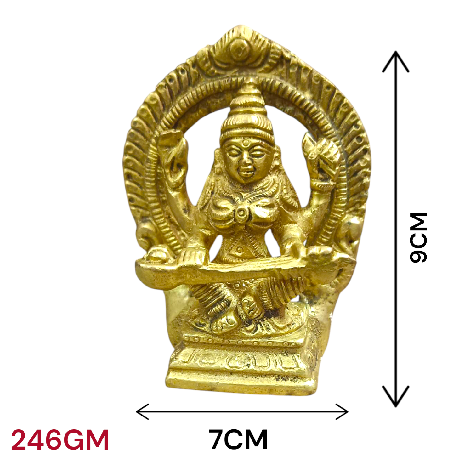 Brass Saraswati Idol for Home Decor and Spiritual Worship