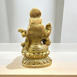 Brass Saraswati Murti Idol, a beautifully detailed statue of Goddess Saraswati, made from brass, with intricate craftsmanship, holding a veena.