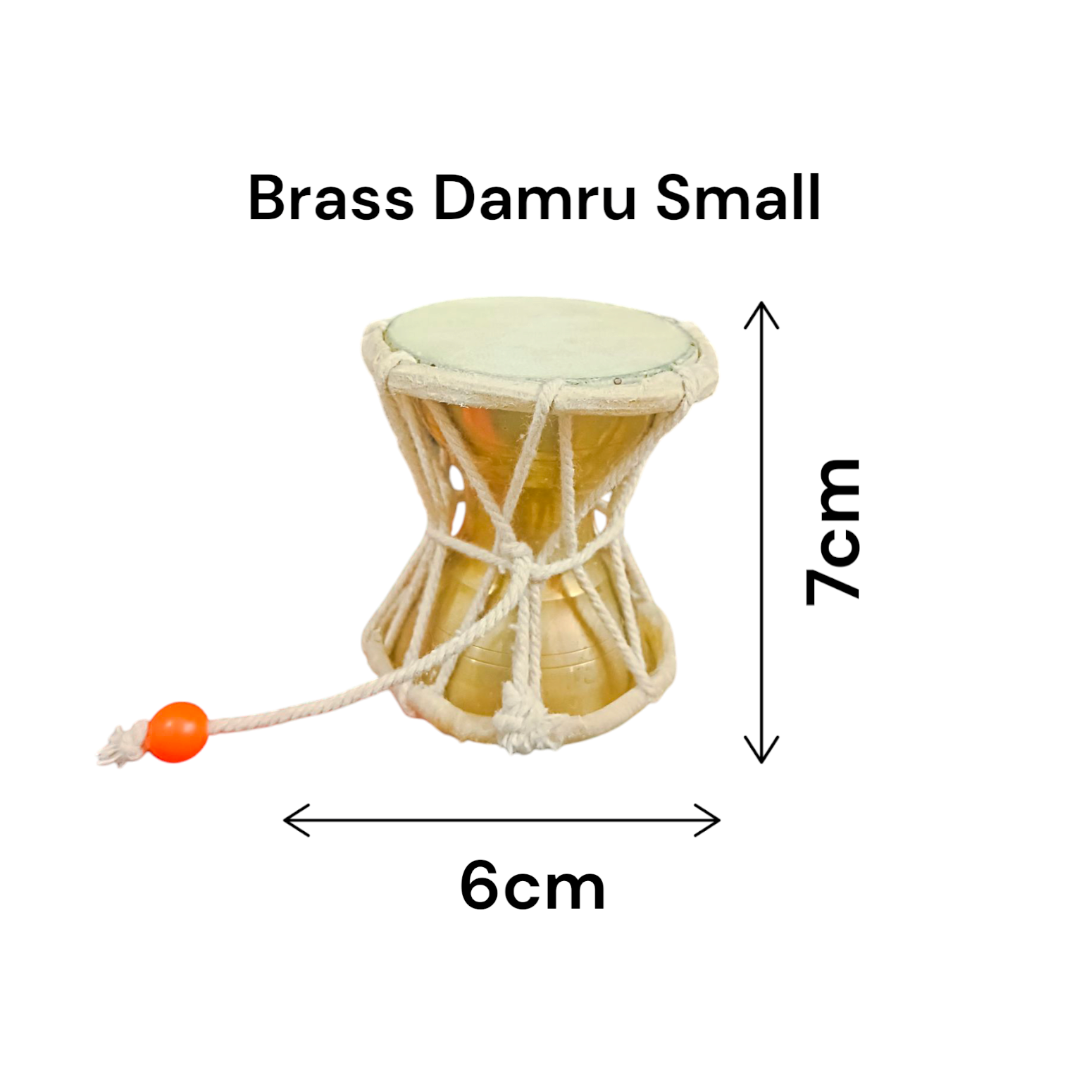 Brass Shiv Ji Damru used in spiritual rituals and Shiv Puja, handcrafted with premium quality brass