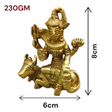 Brass Shiv Ji With Nandi Idol, intricately crafted with Lord Shiva and his sacred vehicle Nandi, symbolizing divine protection, strength, and spiritual devotion.