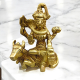 Brass Shiv Ji With Nandi Idol, intricately crafted with Lord Shiva and his sacred vehicle Nandi, symbolizing divine protection, strength, and spiritual devotion.