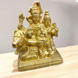 Brass Shiv Parivar | Shiv Parvati Ganesh Idol showcasing Lord Shiva, Goddess Parvati, and Lord Ganesha, intricately designed in high-quality brass.