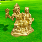 Brass Shiv Parivar | Shiv Parvati Ganesh Idol showcasing Lord Shiva, Goddess Parvati, and Lord Ganesha, intricately designed in high-quality brass.