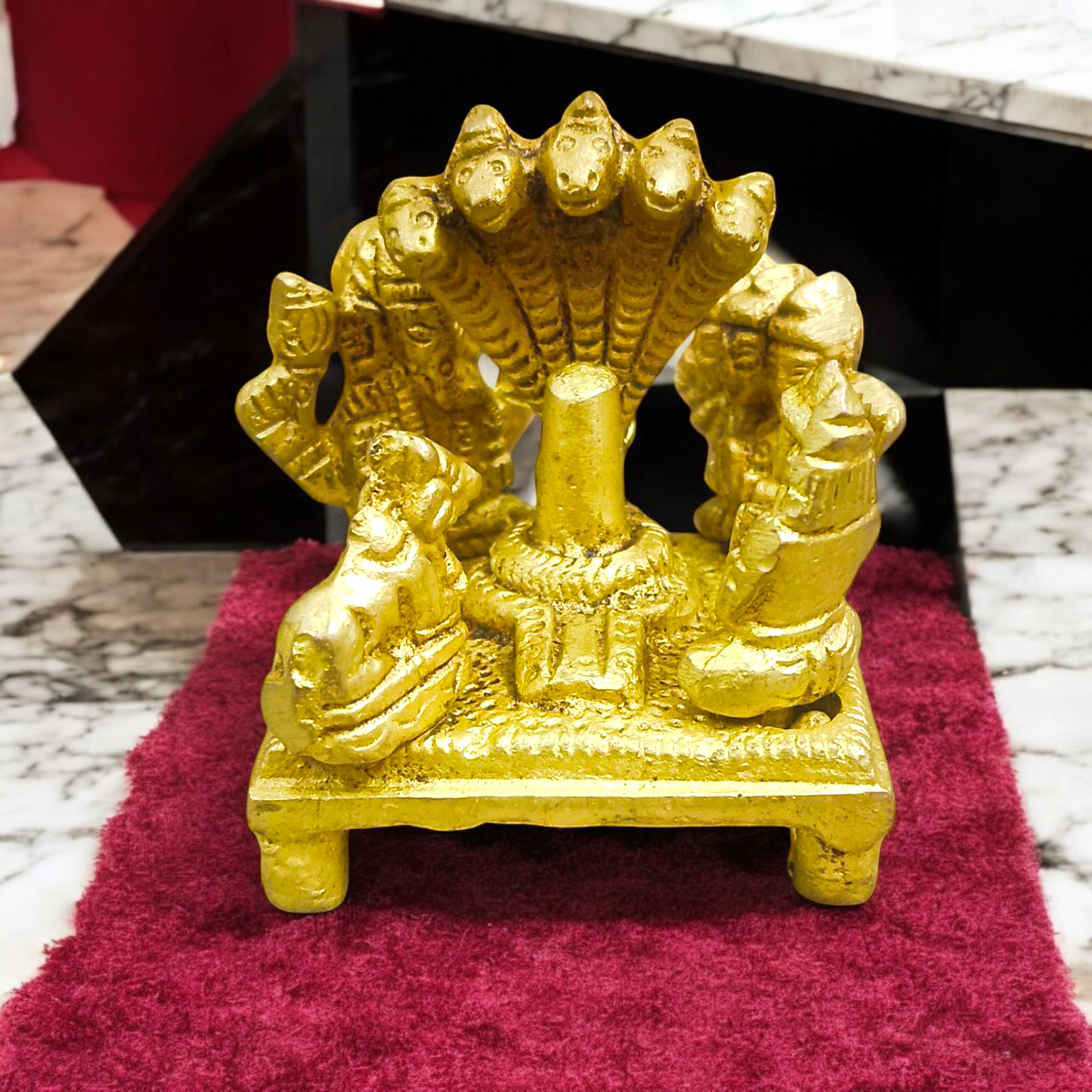 Brass Shivling Statue For Home Temple crafted in high-quality brass with fine detailing for spiritual worship and blessings.