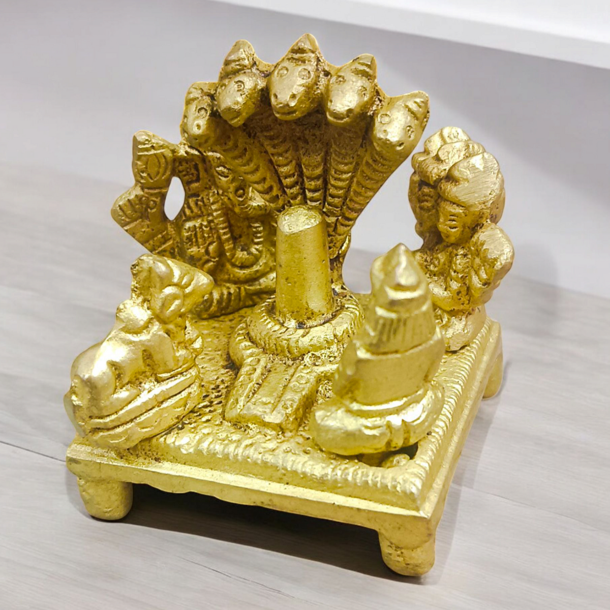 Brass Shivling Statue For Home Temple crafted in high-quality brass with fine detailing for spiritual worship and blessings.