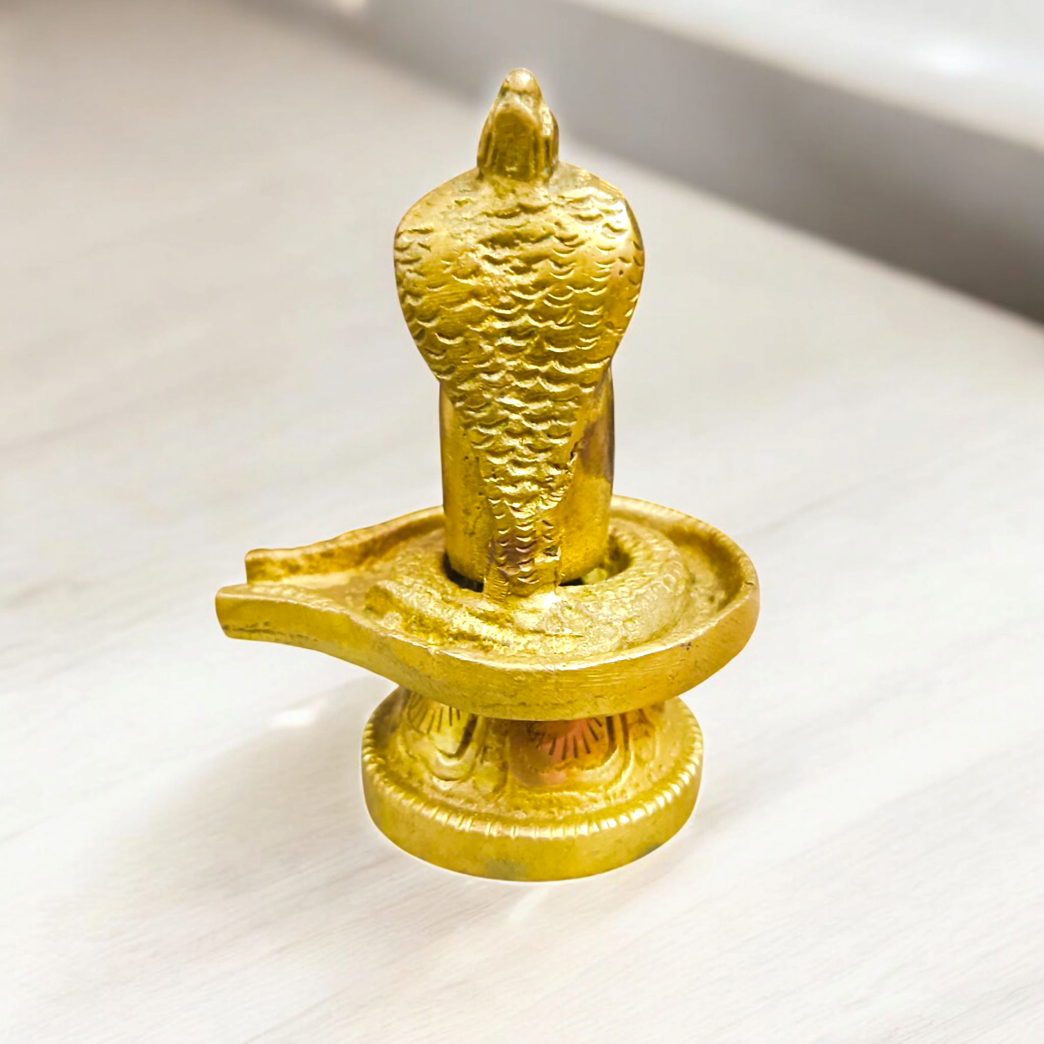 Brass Shivling with Sheshnaag for Spiritual Worship and Home Decor