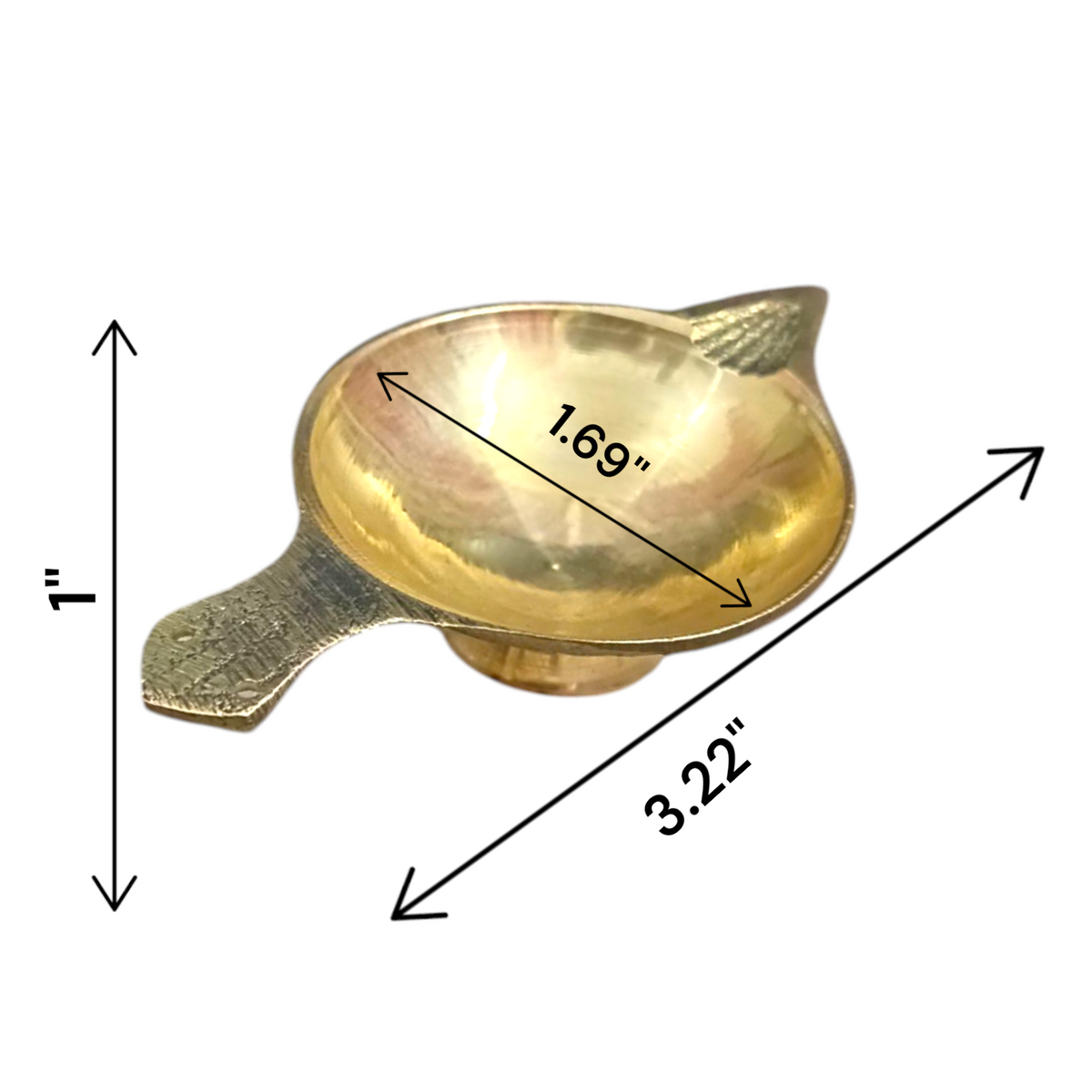Brass oil lamp (Brass Jyot) designed for pooja rituals, showcasing a steady flame with a traditional and elegant design.