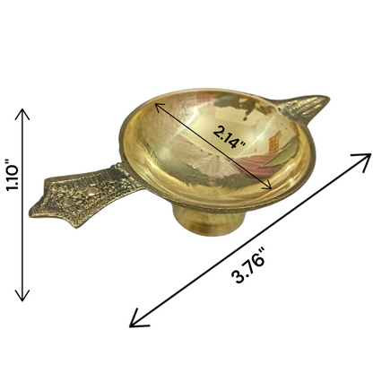 Brass oil lamp (Brass Jyot) designed for pooja rituals, showcasing a steady flame with a traditional and elegant design.