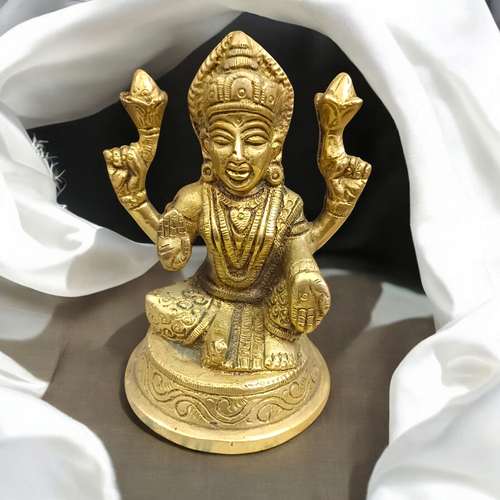 Lakshmi Ji Brass Murti | Divine Idol for Wealth, Prosperity & Positive Energy