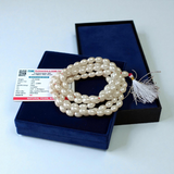Buy lab-certified Natural Pearl Mala 108+1 Beads (10–11mm) from GuruPujan. Experience peace, positivity, and emotional balance with this pure Moti Mala