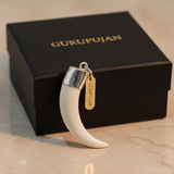 Shukar Dant Silver Cap Pendant | Wild Boar Teeth for Protection & Attraction