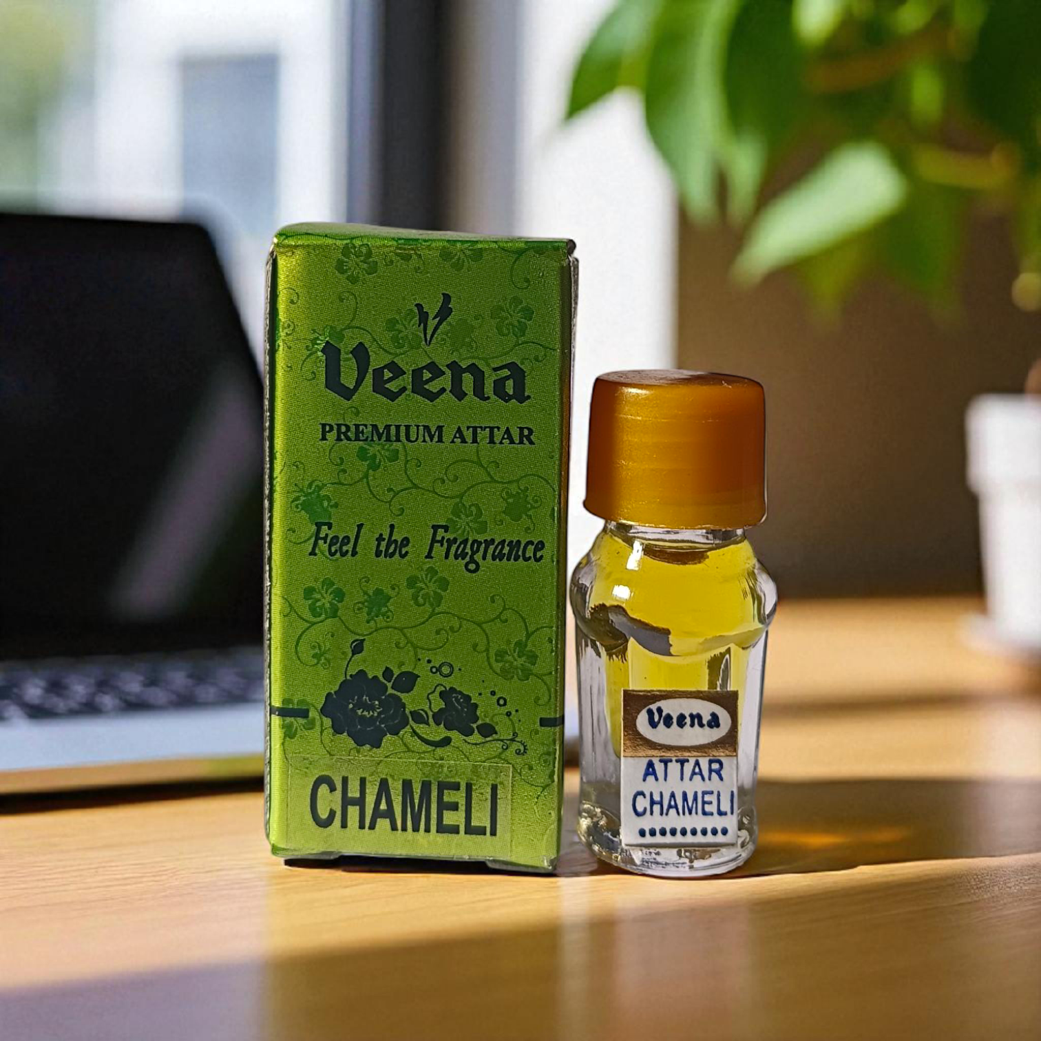 Chameli Attar Premium Perfume 2ML, made from pure jasmine essence, offering a calming and elegant floral fragrance for daily use and spiritual practices
