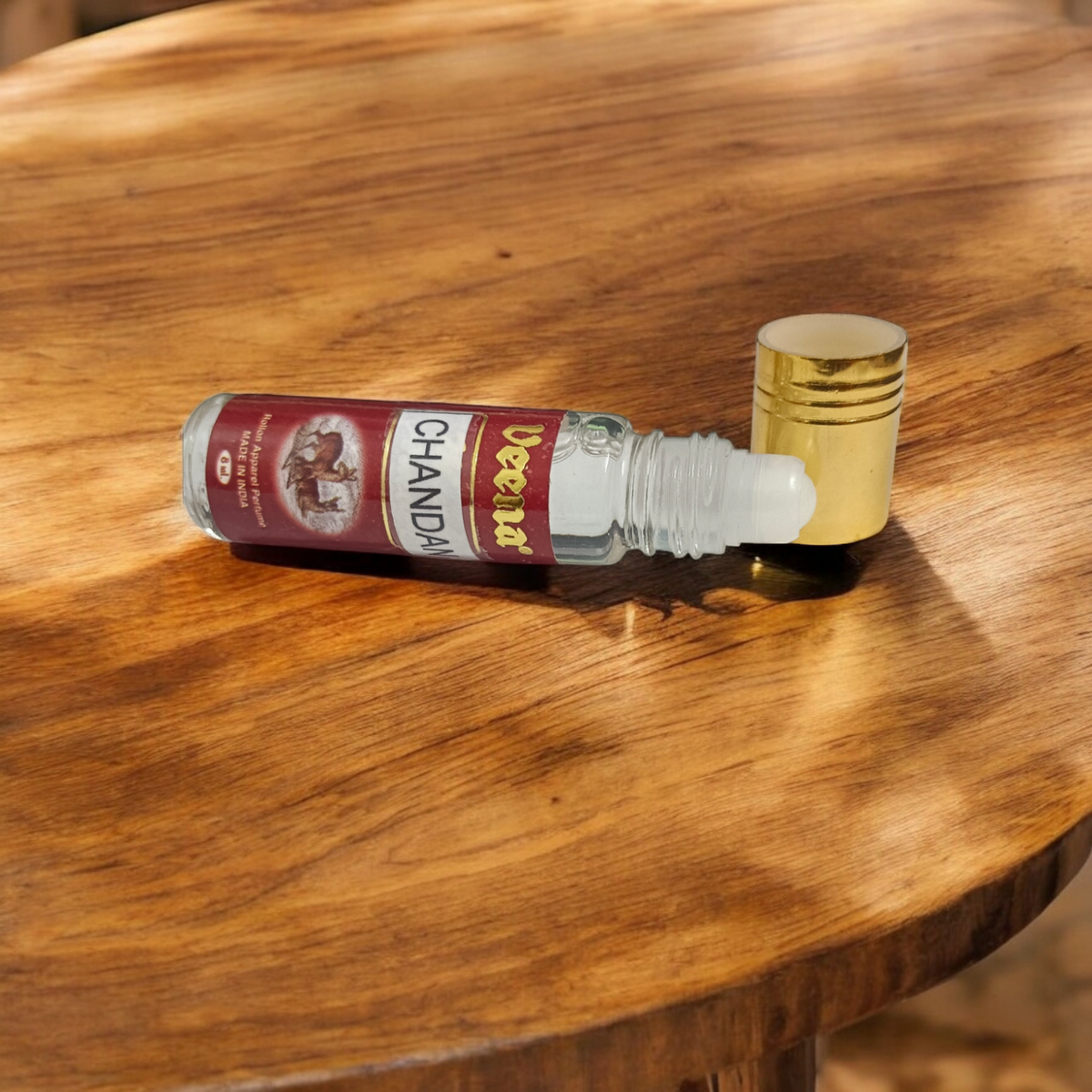 Chandan Attar Roll-On 8ML by Veena, made from natural sandalwood essence