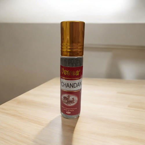 Chandan Attar Roll-On Bottle By Veena – Premium Natural Fragrance