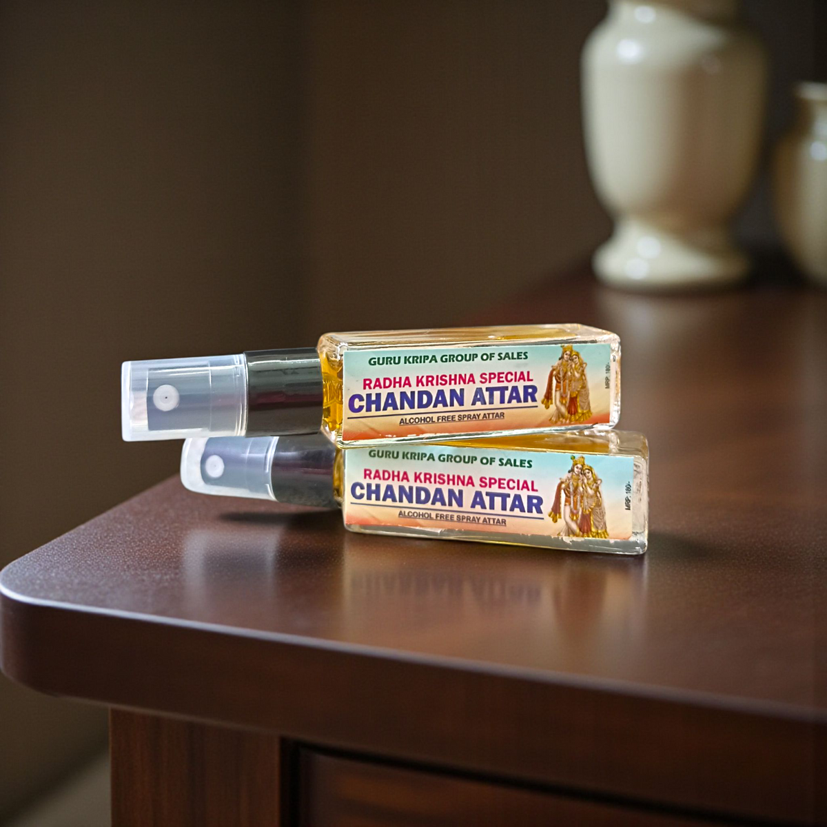 Chandan Spray Attar 25ML – Alcohol-free sandalwood fragrance for Shiv Ji worship, pooja, and meditation, offering a calming and purifying aroma