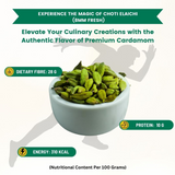 Choti Elachi Green Cardamom 10gm pack with aromatic flavor and health benefits