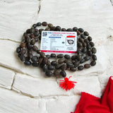 Close-up image of Original Kamal Gutta Mala made of pure lotus seeds, ideal for Lakshmi and Durga worship, available in 27+1 and 108+1 variants