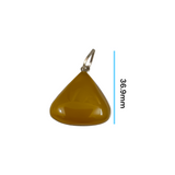 Close-up of the Original Yellow Aventurine Pendant, highlighting its smooth, vibrant yellow hue and polished surface on a necklace.
